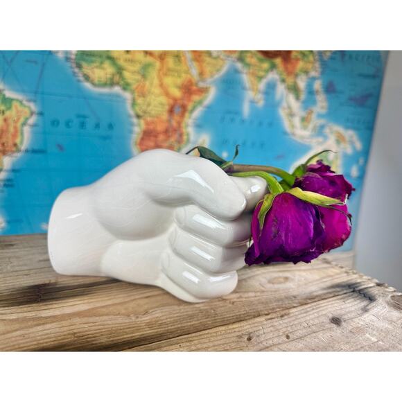 Vintage Ceramic Hand Vase - Picture 1 of 10